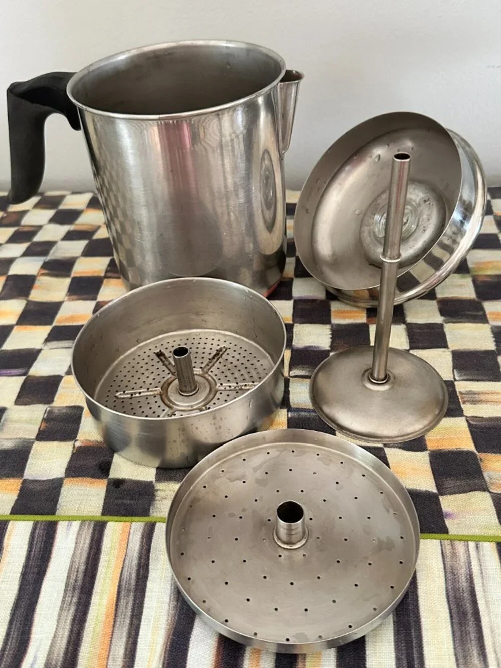 Vintage Revere Ware 1801 Percolator Copper Clad Coffee Pot Stove Top Maker